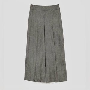 ❌SOLD❌ ZARA Herringbone high-waist culottes Trousers Pants
